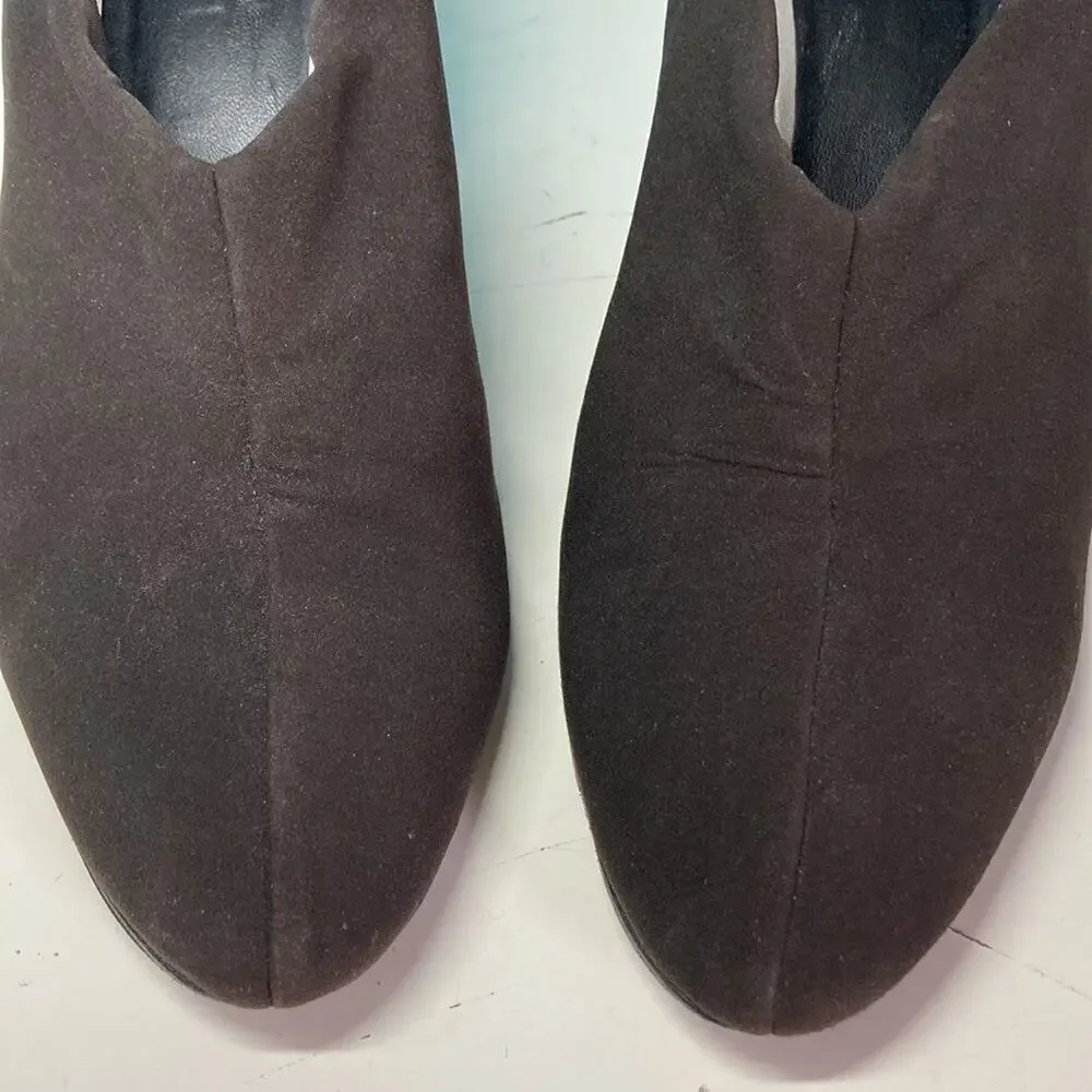Thierry Rabotin Brown 39.5 Microfiber over Leather 2” Heels